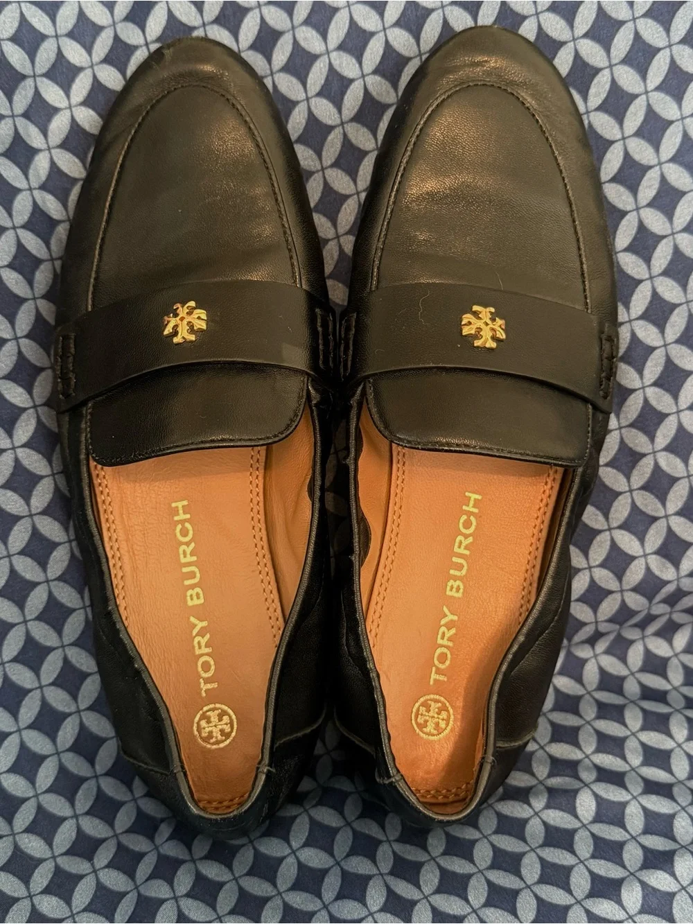 Tory Burch Black Leather Ballet Loafers. Size 5M. Very good condition